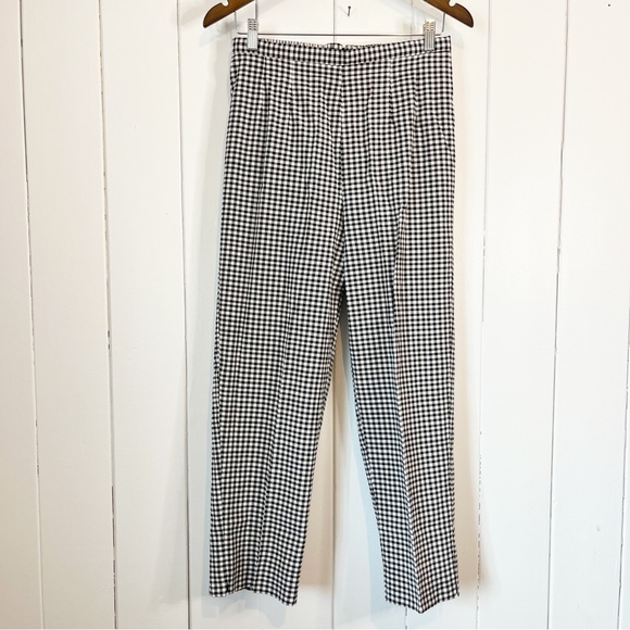 Vintage Pants - Vintage High Rise Black and White Pleated Checkered Ankle Pants. Size 12.
